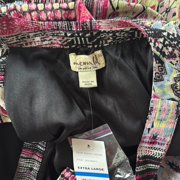 One World Stylish Pink Patterned Dress Size XL - Picture 2 of 10